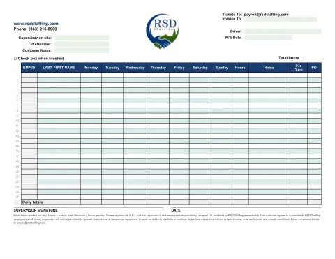 First page preview — Weekly E-Ticket (PDF, print & fill)